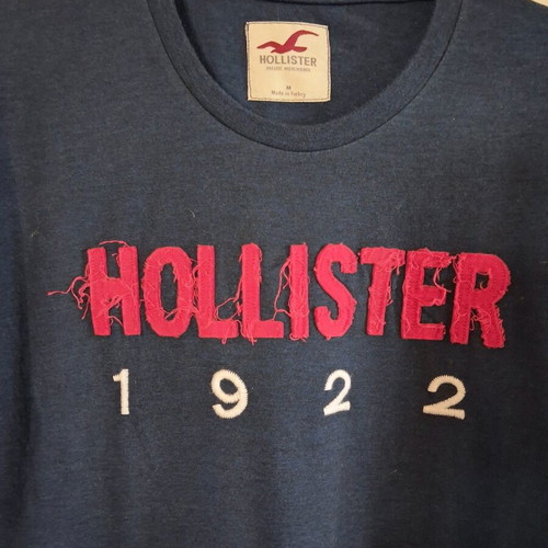 T-shirt Hollister dark blue, like new, size M, 100% cotton