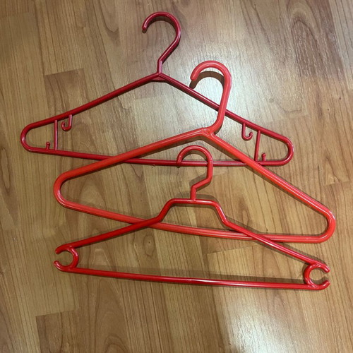 Plastic reinforced hangers used, pack of 12
