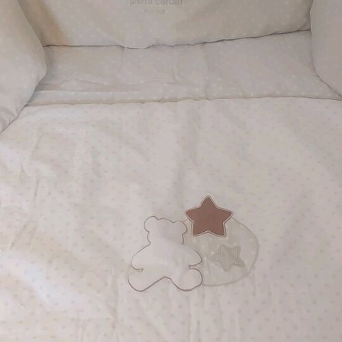 Pierre Cardin baby bedding set used, cotton, neutral beige