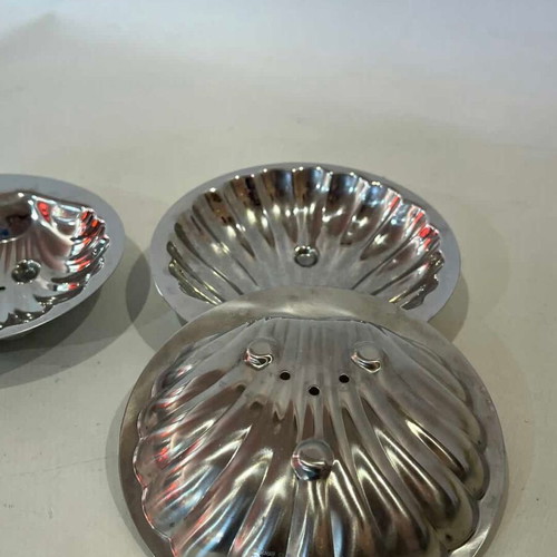 Tramontina Brazil vintage inox 18/10 shell-shaped soap dishes set of 3