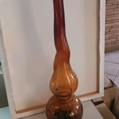Glass blown floor vase like new