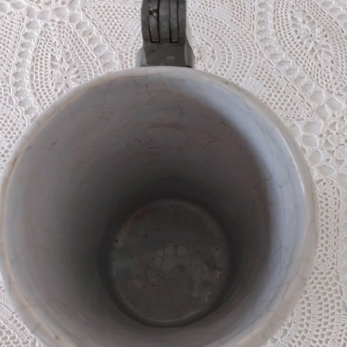 Baroque cup made of faience like new, authentic 1800s antique