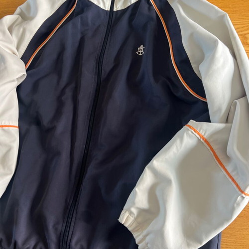 Explorer Navigator vintage men's windbreaker jacket blue and ecru XL