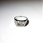  Λευκόχρυσο δαχτυλίδι 14Κ με ζιργκόν, 5.08γρ., νούμερο 57.