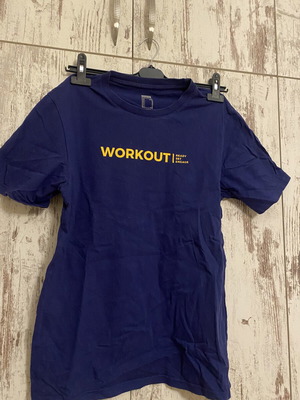 Decathlon Workout T-Shirt Navy Blue and Yellow size M like new