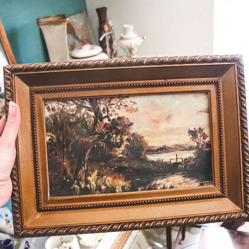 Landscape painting used, mid-20th century