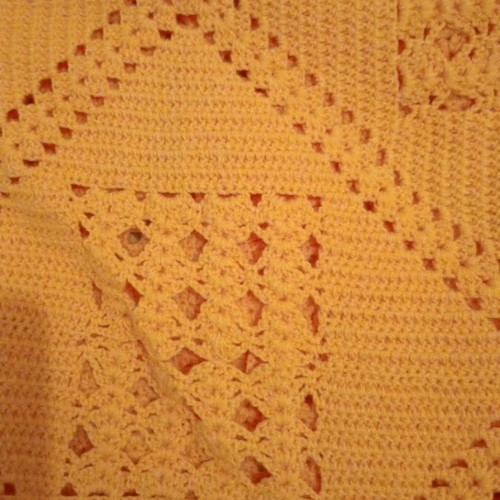 Handmade knitted blanket from dowry, 50 years old, 1.50x1.80 m