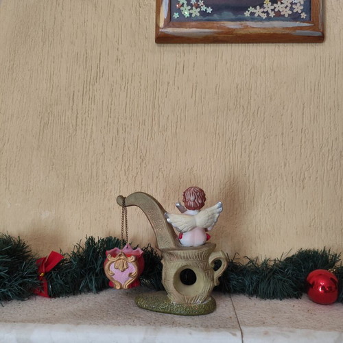 Christmas decoration set used, includes candle basket 17cm