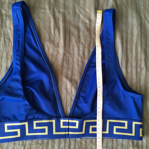 Versace Greca Border Bralette size 4 like new, blue