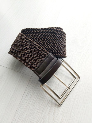 Women's brown woven belt new, 100 cm length