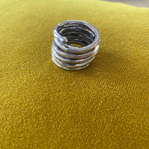 Silver hammered ring