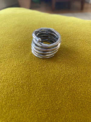 Silver hammered ring