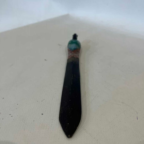Vintage wooden handmade letter opener shaped like a duck 18cm used