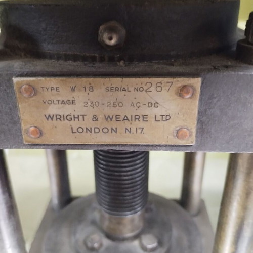 Antique manual press used WRIGHT & WEAIRE