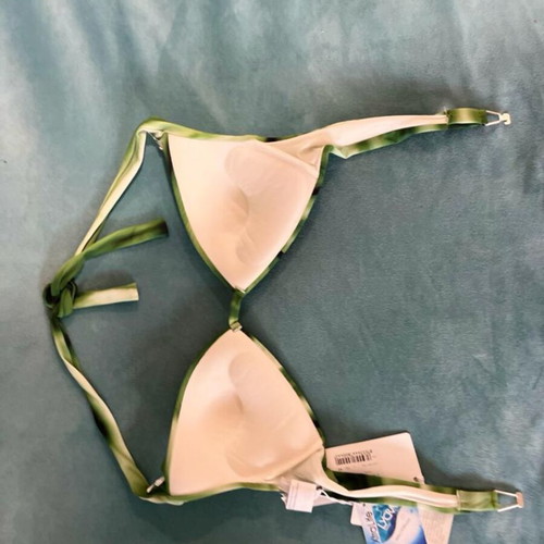 Parah Swimsuit Bikini Top Size Cup B UK10 USA 32 New Green Sequins