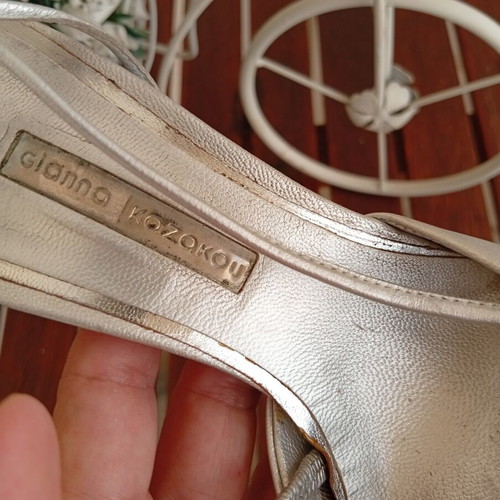 Gianna Kazakou leather heels size 41 silver like new