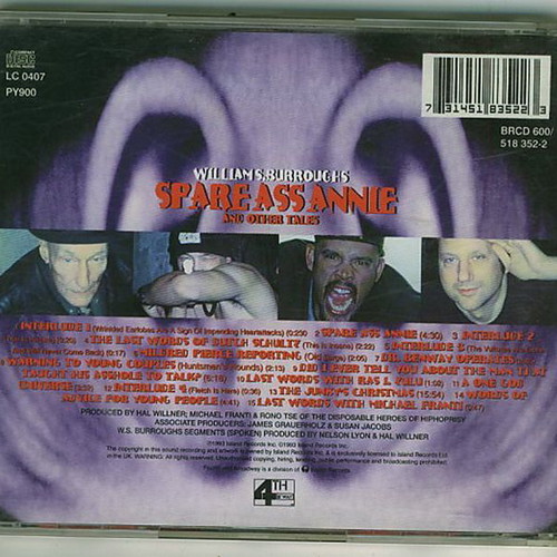 William Burroughs Spare Ass Annie and Other Tales CD