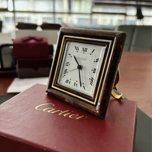 Cartier Paris desk clock used, mechanical, vintage design