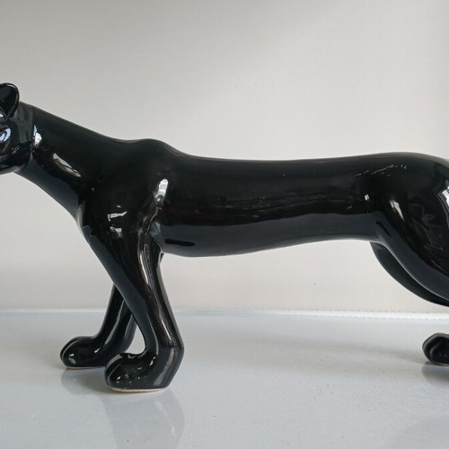 Porcelain panther statue like new, 30 cm
