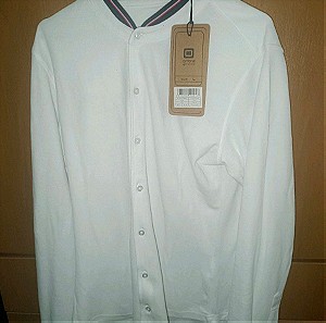 Λευκό ανδρικό πουκάμισο Ombre (L)