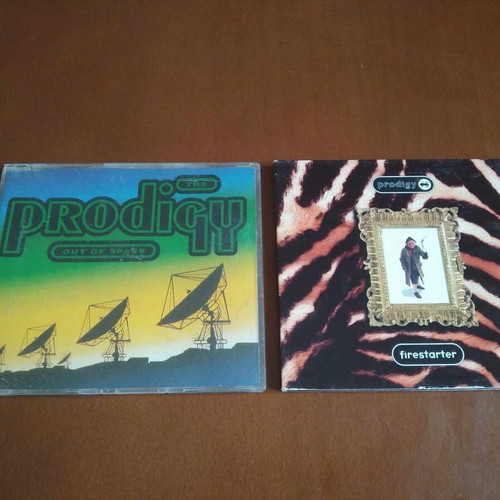 The Prodigy 2 CD singles used, Out of Space and Firestarter pack