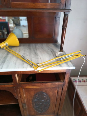 Desk lamp used, old, authentic