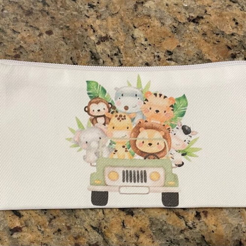 White pouches with jungle animals, pack of 15, new