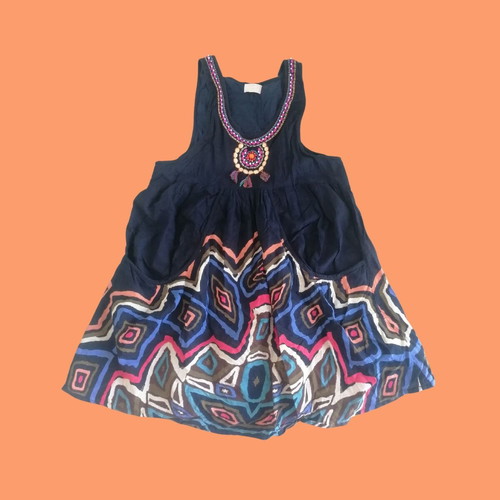 Lanidor sleeveless blouse like new with embroidery and colorful geometric print