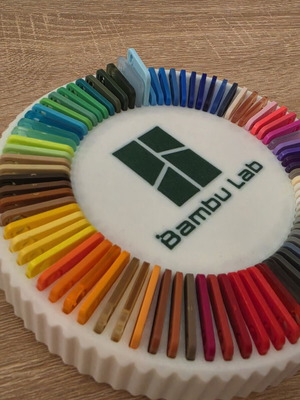 Bambu Lab Spinning Filament Swatch Display