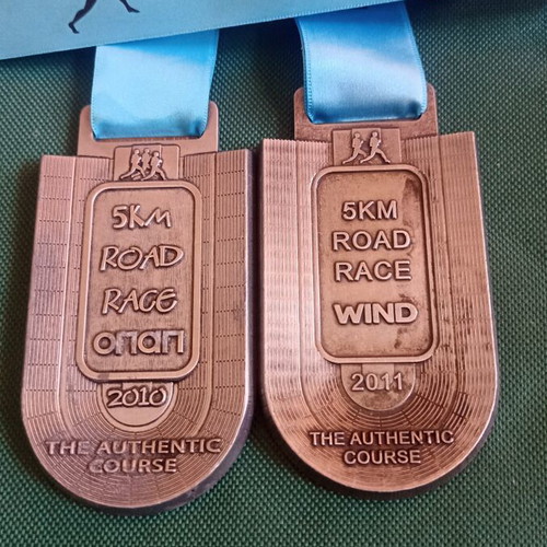 Athens Marathon Medals Set 2010 Anniversary & 2011 5km, like new