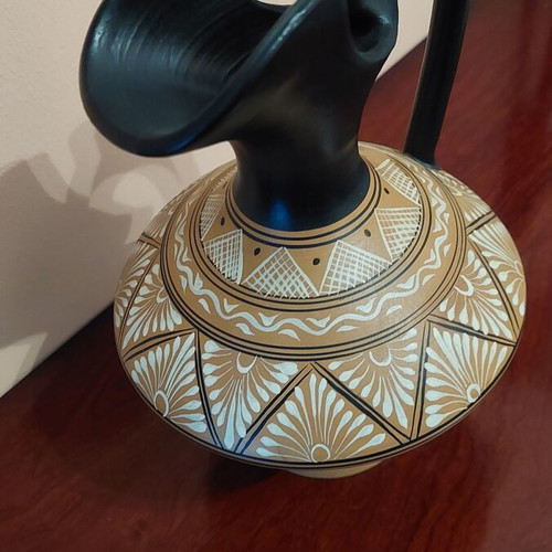 Ceramic wine jug handmade, like new, Archagelos Rhodes 1969