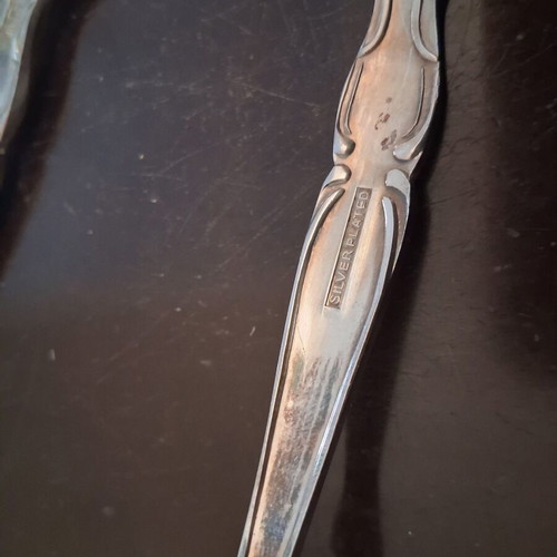Silver-plated spoon set like new, 4 pieces with common design