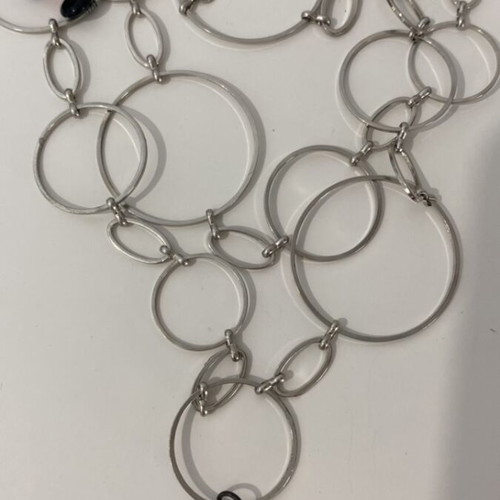 Handmade necklace with triple chain and coral elements like new