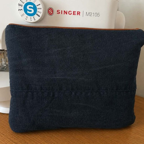 Handmade 2-in-1 Tablet Sleeve and Clutch from Recycled Denim