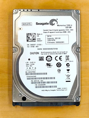 Seagate Momentus 7200.4 320GB SATA II 2.5" hard drive used