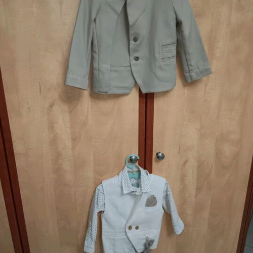 Baptism outfit set for boy 18-24 months like new, handmade
