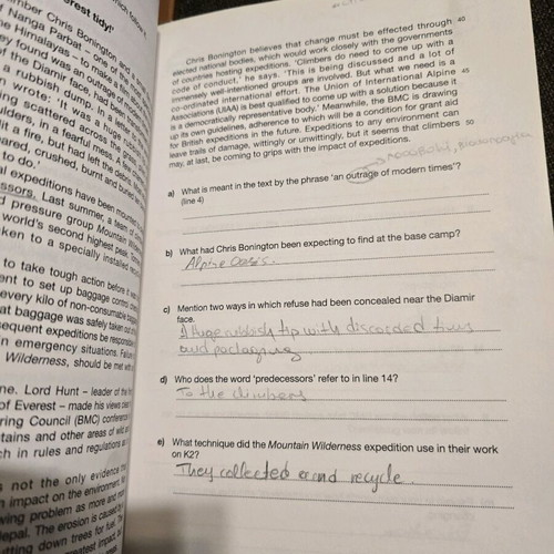 English Exam Books used, pack of 4