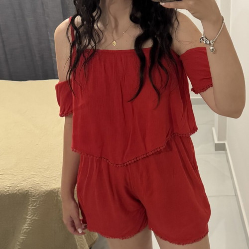 Amisu Red One-Piece Jumpsuit like new, size M