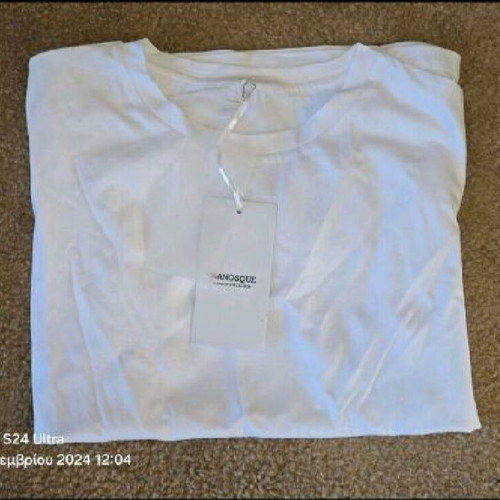 Women's summer blouse size Medium, 82% cotton, new, white