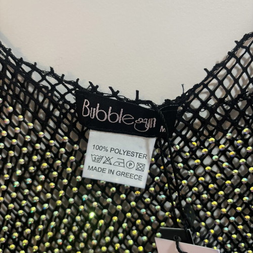 Bubblegun blouse with rhinestones new, black, size M