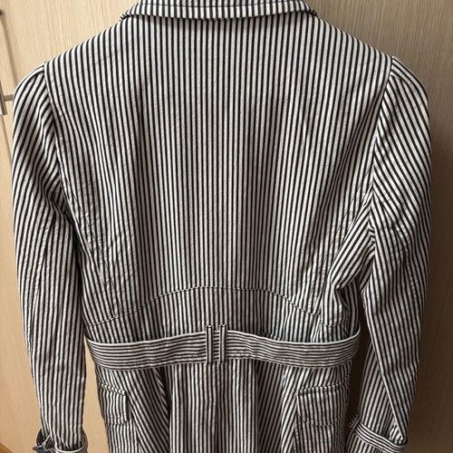 Massimo Dutti striped black and white trench coat like new, size 38