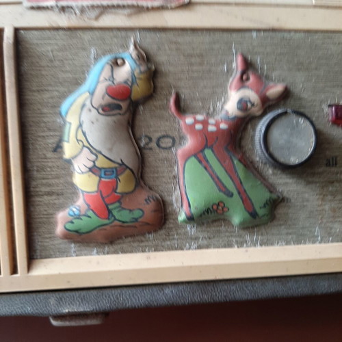 Vintage children's suitcase record player used, 1960s decor