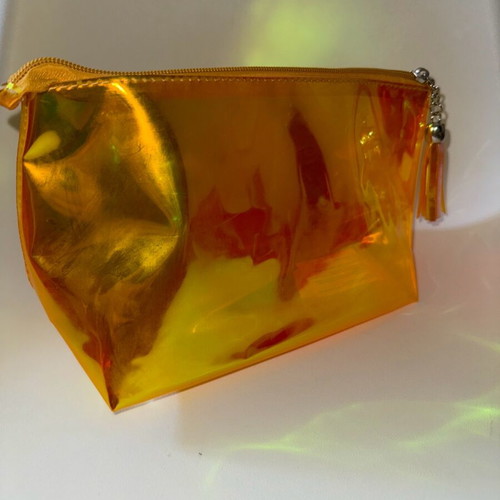 Holographic toiletry bag new, yellow