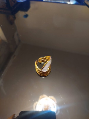 Ring used, white and gold tone
