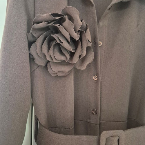 Chocolate dress new with detachable flower brooch