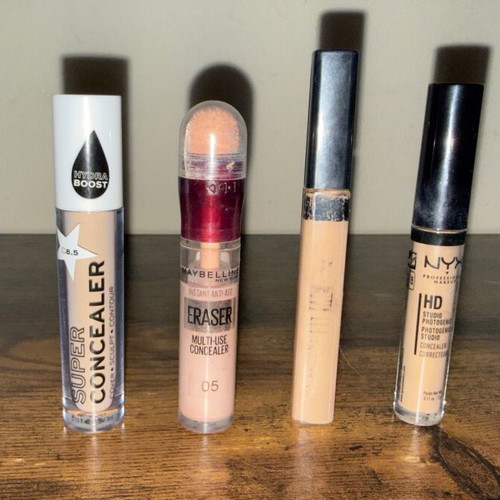 Set of 4 used Maybelline and Nyx concealers