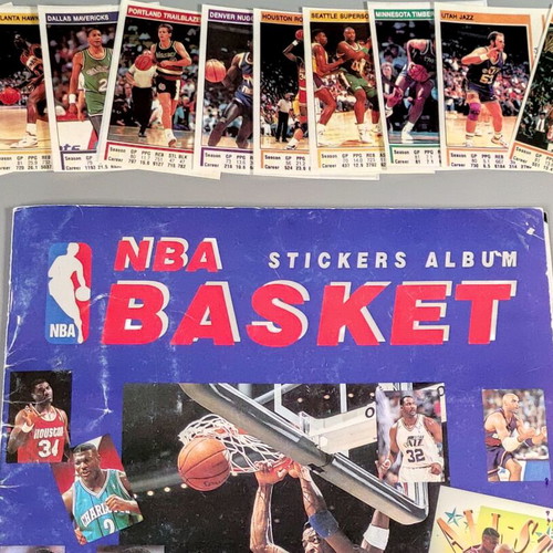 NBA 1990-91 Sticker Album used with 105 authentic stickers