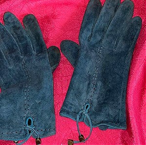Γάντια καθαρά.Μπλε σουέτ.size:7.5