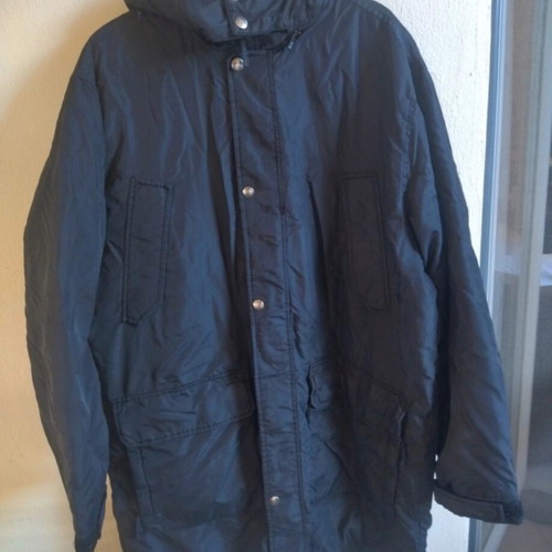Sisley men's parka jacket used, size XL, black