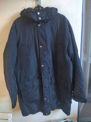 Sisley men's parka jacket used, size XL, black